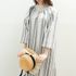 [Natural Garden] MADE N  Gatherneck Stripe Linen Dress_High-quality materials, linen materials, signature products_ Made in KOREA